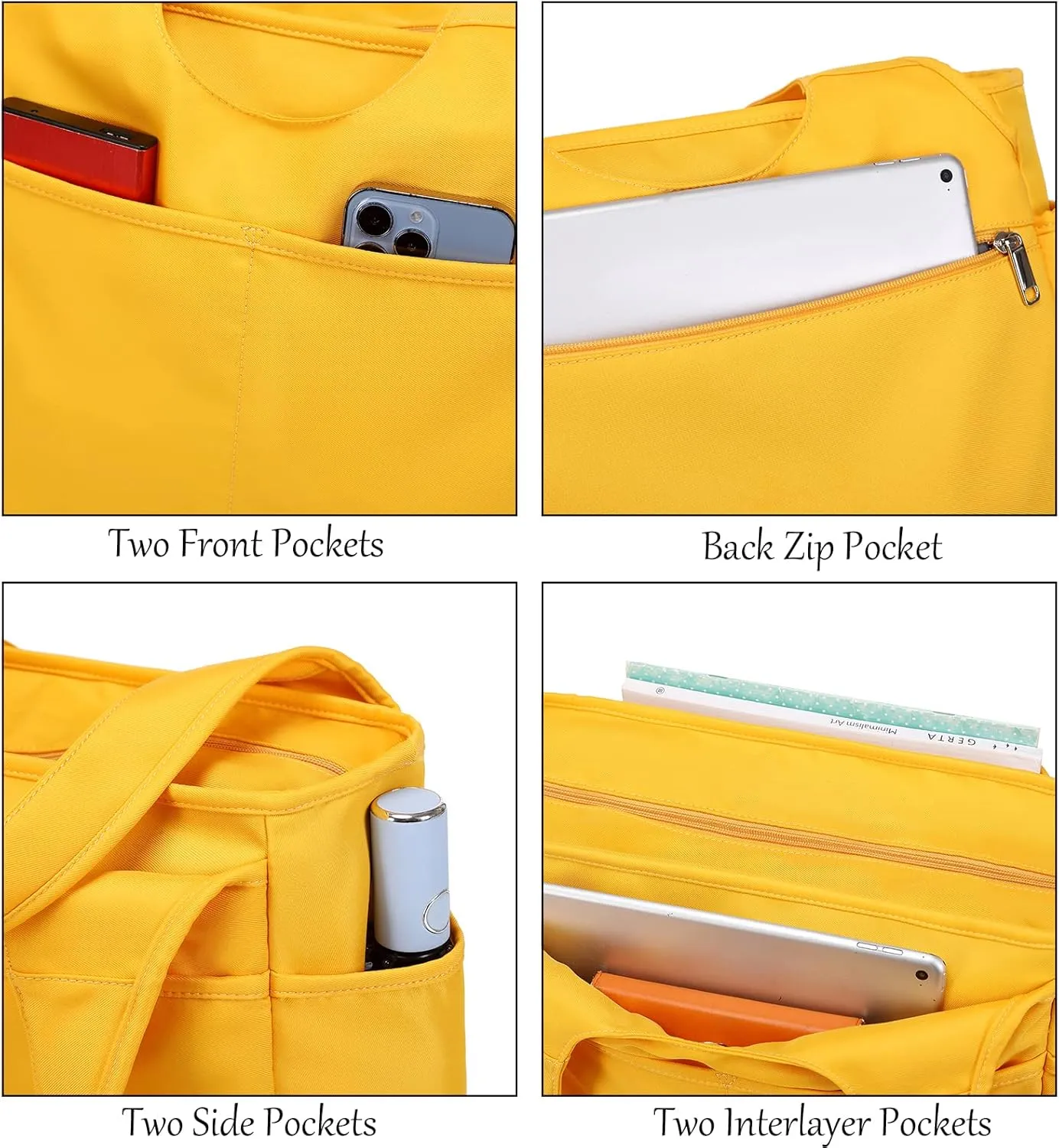 KYALOU Utility Large Tote Bag, Women Casual Shoulder Bags for Work Gym Beach Travel Shopping Grocery College
