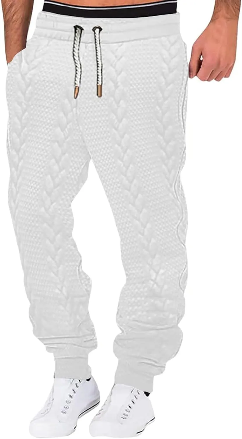 Lace Up Baggy Cinch Bottom Sweatpants Mens Sweatpants with Pockets Knit 2025 High Waisted Joggers Loose Fit