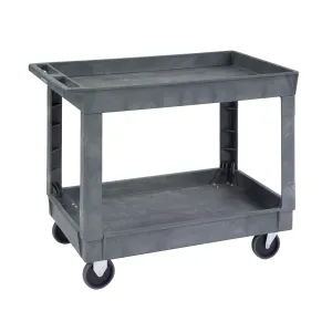 Lakeside 2523 Deep Well Utility Cart, Plastic, 2 Shelves, 500 lb. Capacity, Gray