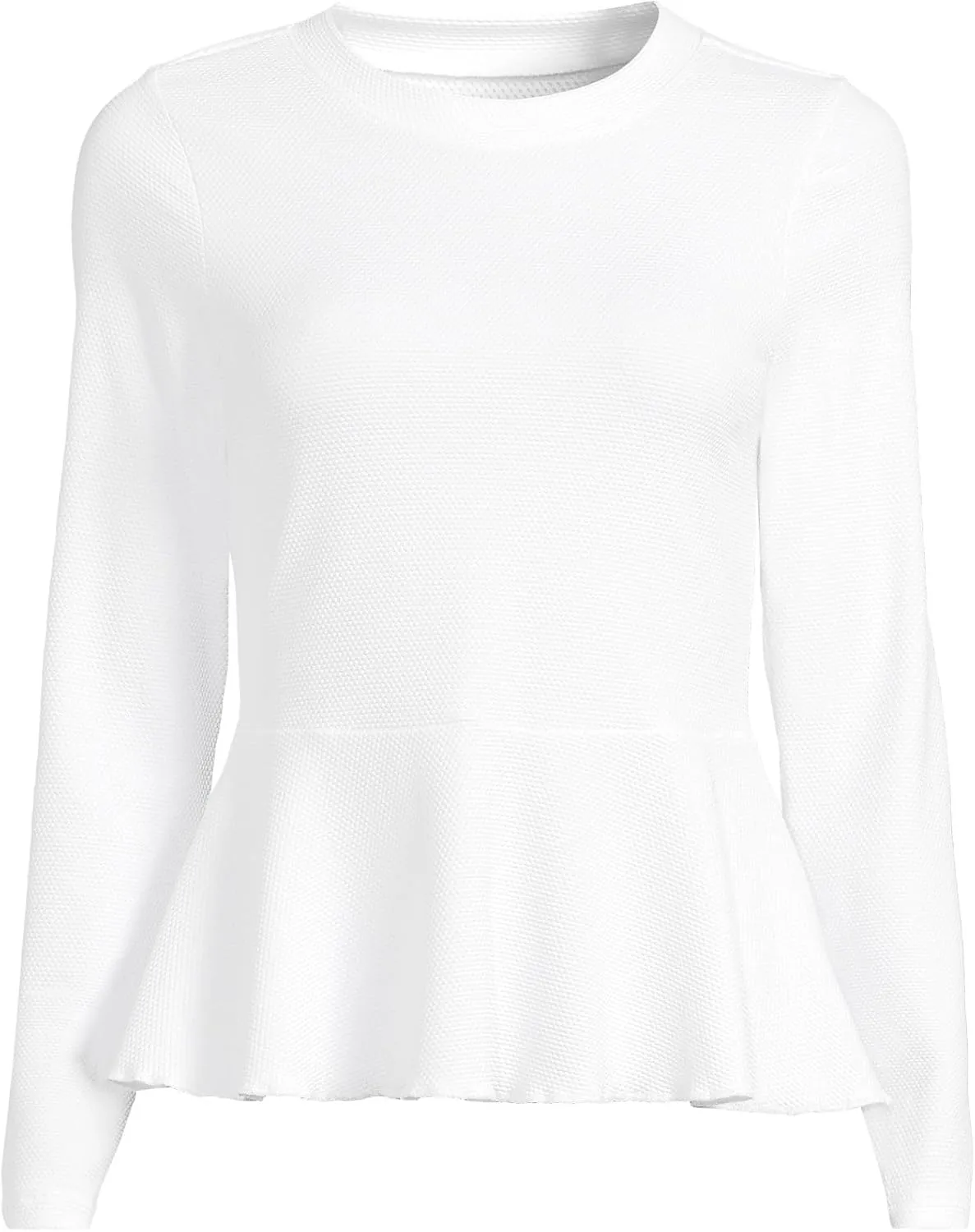Lands' End Women's Long Sleeve Pique Peplum UPF 50 Rash Guard