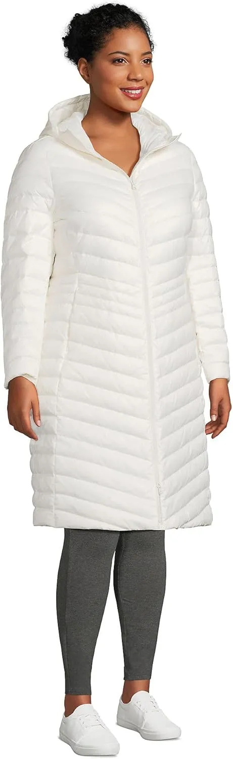 Lands' End Women's Ultralight Packable Long Down Coat