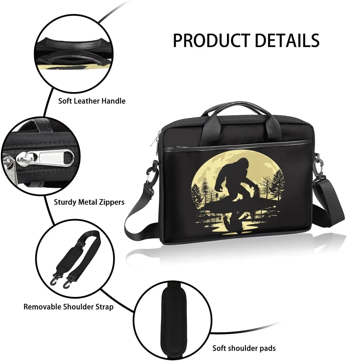Laptop Bag for Women Men, 15.6 inch Messenger Shoulder Bags, Water Resistant Computer Bag Sleeve