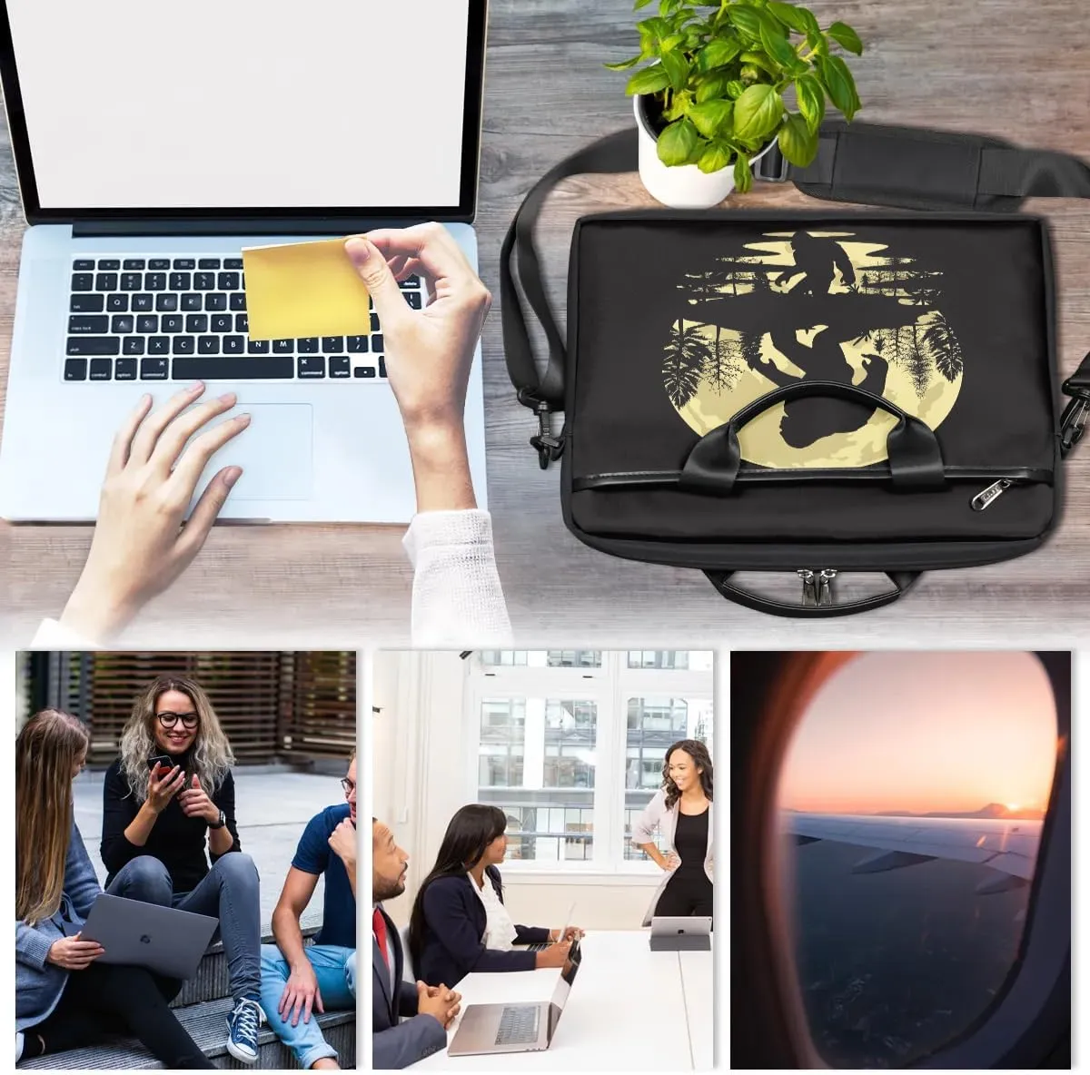 Laptop Bag for Women Men, 15.6 inch Messenger Shoulder Bags, Water Resistant Computer Bag Sleeve
