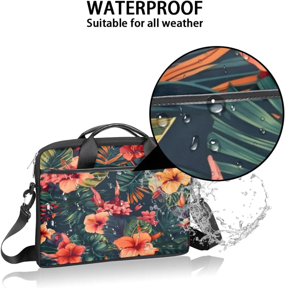 Laptop Bag for Women Men Waterproof Laptop Shoulder Bag 14-15.6 Inch Computer Messenger Bag Carrying Case
