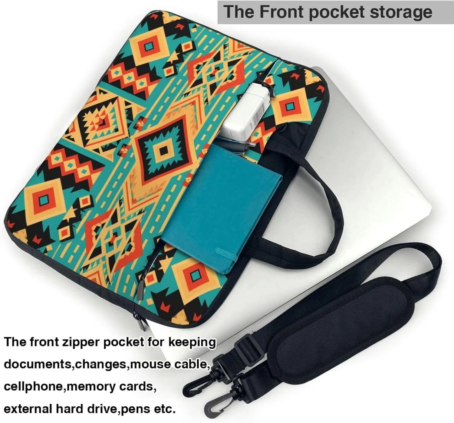 Laptop Case Bag Bohemian Vintage Aztec Print Briefcase Messenger Notebook Carrying Bag Case Sleeve For Women Men