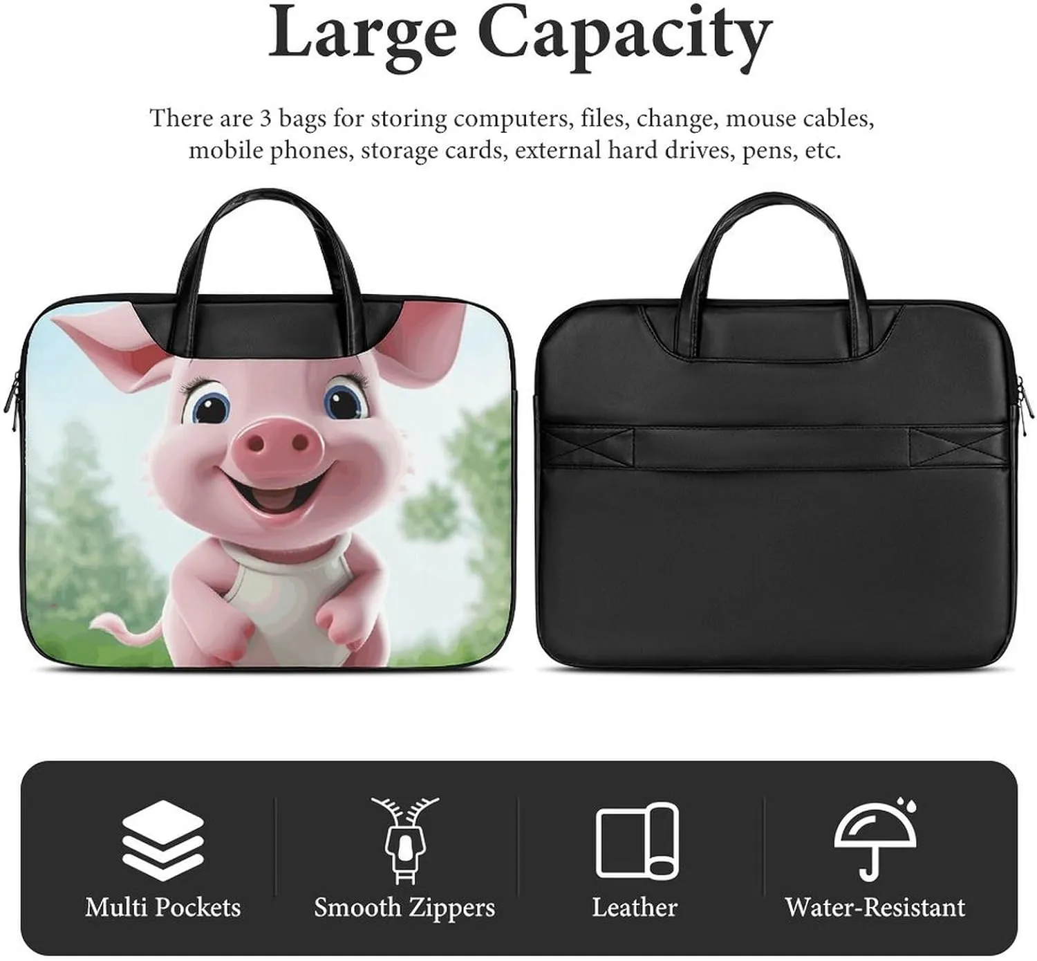 Laptop Shoulder Bag 16.5 Inch Laptop Bag North American Bald Eagle Computer Bag Messenger Bag for Men Women
