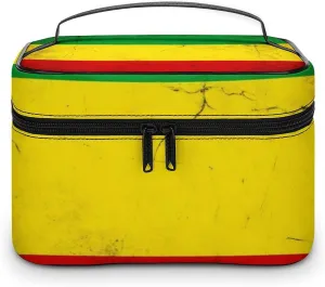 Large Capacity Makeup Bag for Women, Multifunctional Portable Cosmetic Case Red Yellow Green Rasta Flag Toiletry Organizer Bag Travel Accessories