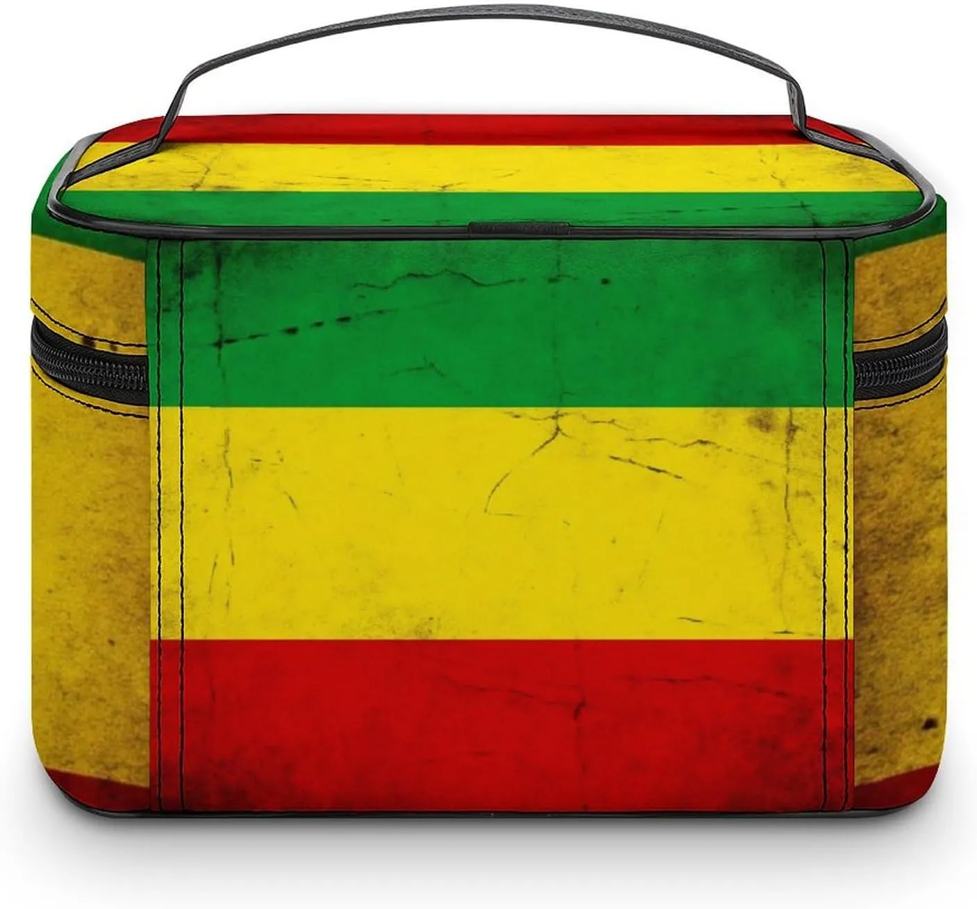 Large Capacity Makeup Bag for Women, Multifunctional Portable Cosmetic Case Red Yellow Green Rasta Flag Toiletry Organizer Bag Travel Accessories
