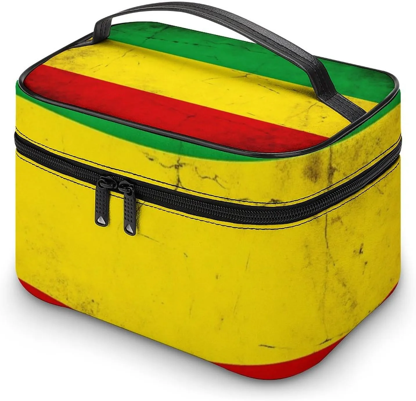 Large Capacity Makeup Bag for Women, Multifunctional Portable Cosmetic Case Red Yellow Green Rasta Flag Toiletry Organizer Bag Travel Accessories