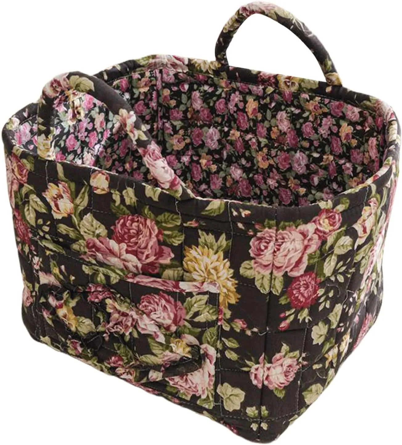 Large Capacity Toy Dresser, Bohemian Fabric Storage Basket, Durable Canvas Storage Box, Flower Laundry Basket, Small Portable Wardrobe with Handle and Shelf, Foldable Basket Wardrobe (D)
