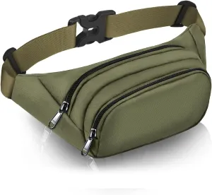 Large Fanny Pack for Women Men - Syican Waist bag with 3-Zipper Pockets, Gifts for Enjoy Sports Traveling Workout Casual Hands-Free crossbody bags Fits MAX 7.9'' iPad & 6.6'' Phone