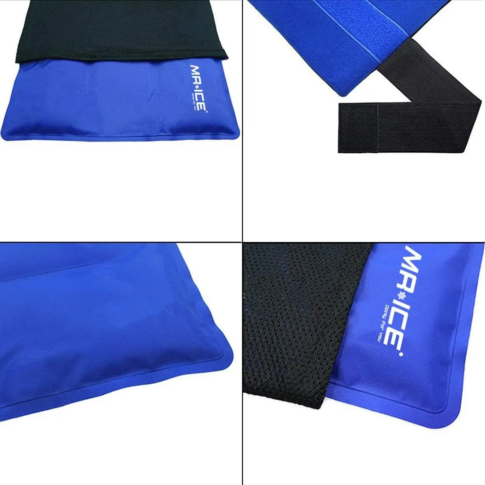 Large Gel Ice Pack Wrap - Ice Packs for Injuries Reusable Cold Pack Compress for Swelling, Sprains, Bruises - Large Hot and Cold Therapy for Hip, Back, Shoulder, Knee Replacement Surgery - 11" x 14"