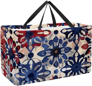 Large Utility Tote Bag Abstract Art Painting Reusable Foldable Grocery Bag Heavy Duty with Sturdy Handles