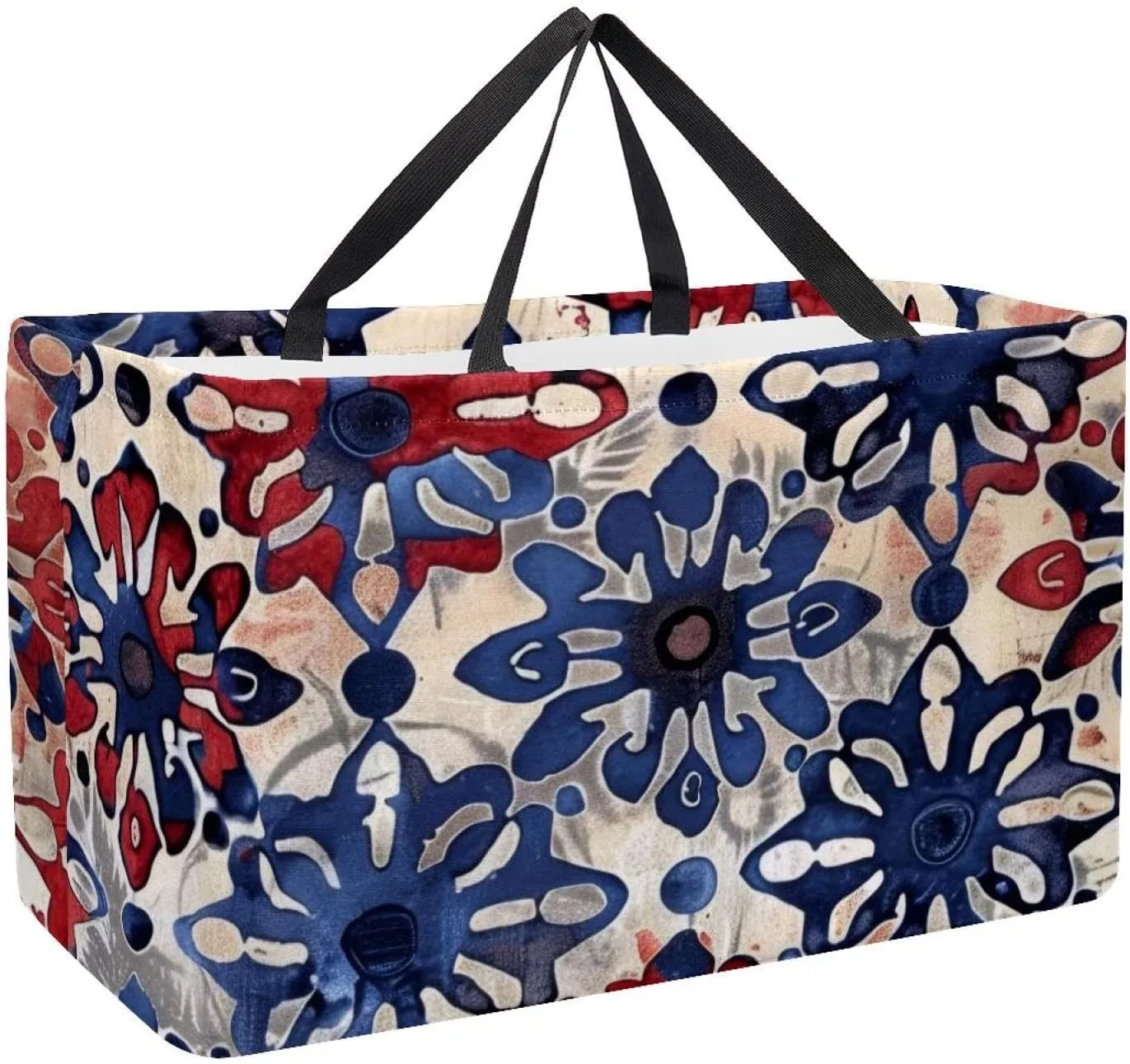 Large Utility Tote Bag Abstract Art Painting Reusable Foldable Grocery Bag Heavy Duty with Sturdy Handles
