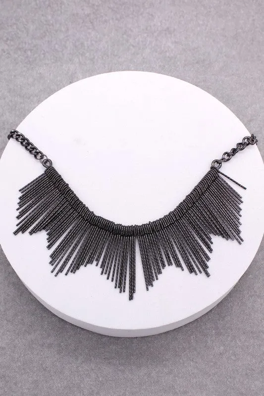LARIAT BOHEMIAN TEXTURED BAR NECKLACE