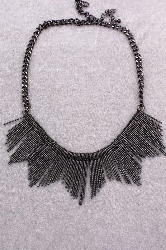 LARIAT BOHEMIAN TEXTURED BAR NECKLACE