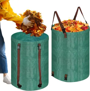 Leaf Collector Bag with Lid, Shoulder Strap, and Drawstring – Reusable Yard Garden Bag for Leaves and Lawn Trash, Perfect for Leaf Removal, Yard Clean-Up (Without lid, 48 Gallon)