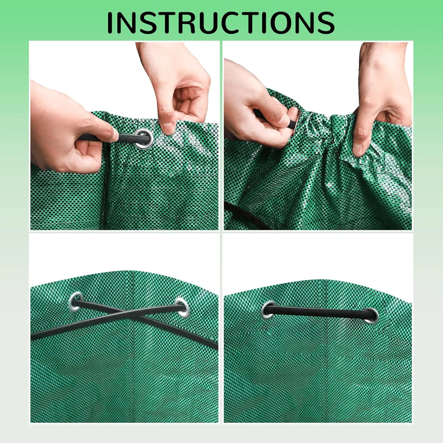 Leaf Collector Bag with Lid, Shoulder Strap, and Drawstring – Reusable Yard Garden Bag for Leaves and Lawn Trash, Perfect for Leaf Removal, Yard Clean-Up (Without lid, 48 Gallon)