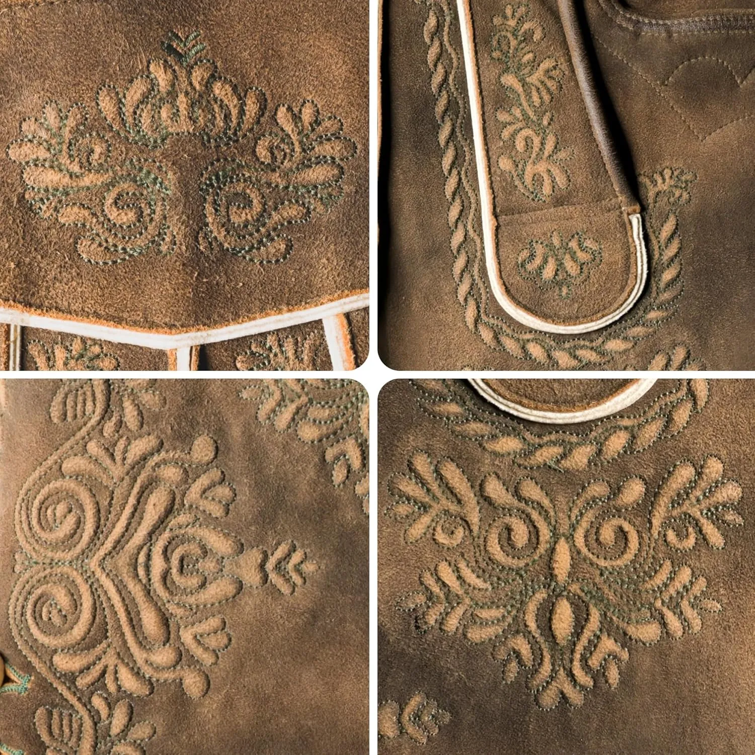 Lederhosen Men - Authentic Oktoberfest Costume for Men - Genuine Leather - Rusty Brown