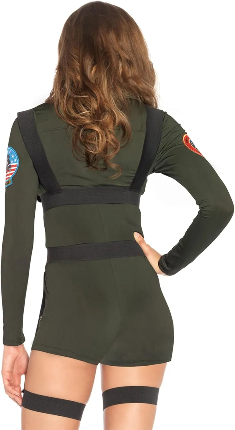 Leg Avenue Women's Top Gun Spandex Romper Costume