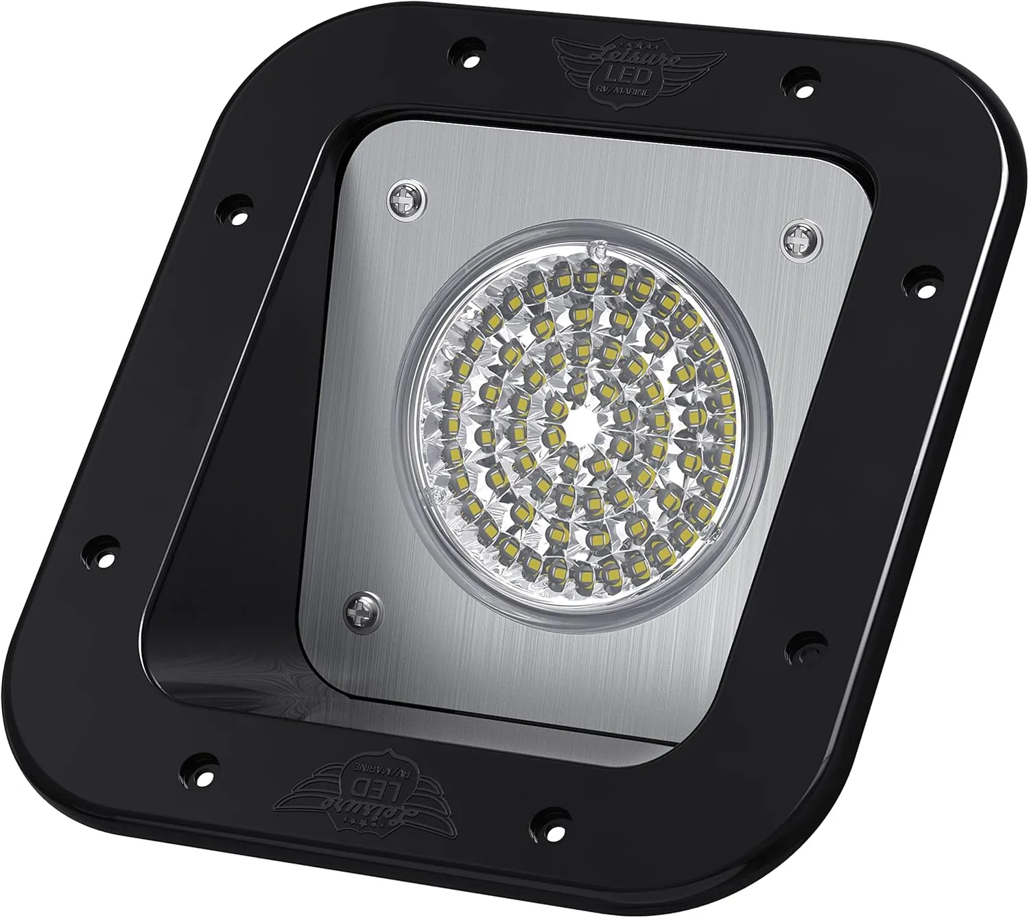 Leisure LED RV Exterior Flood Porch Utility Light - Black 12v 1100 Lumen Lighting Fixture Replacement Lighting for Weekend Warrior RVs, Trailers, Campers, 5th Wheels (Black)