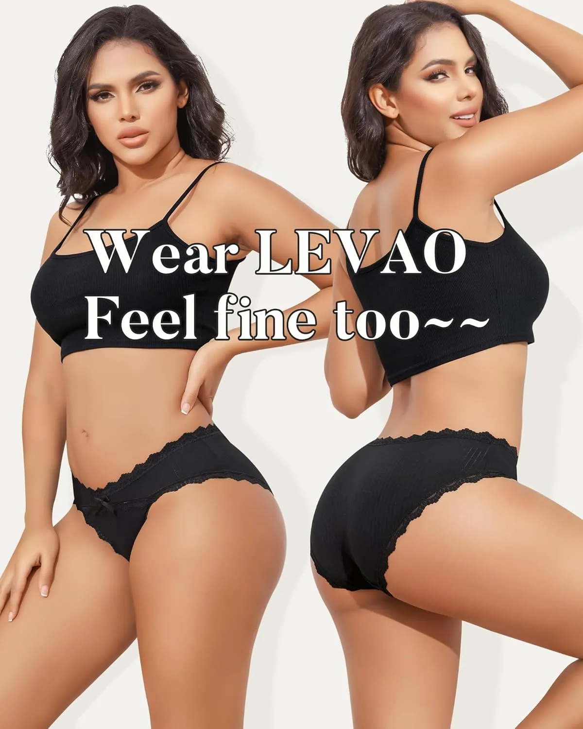 LEVAO Womens Underwear Cotton Cheeky Bikini Panties Lace Stretch Hipster Ladies Briefs Multipack S-XXL