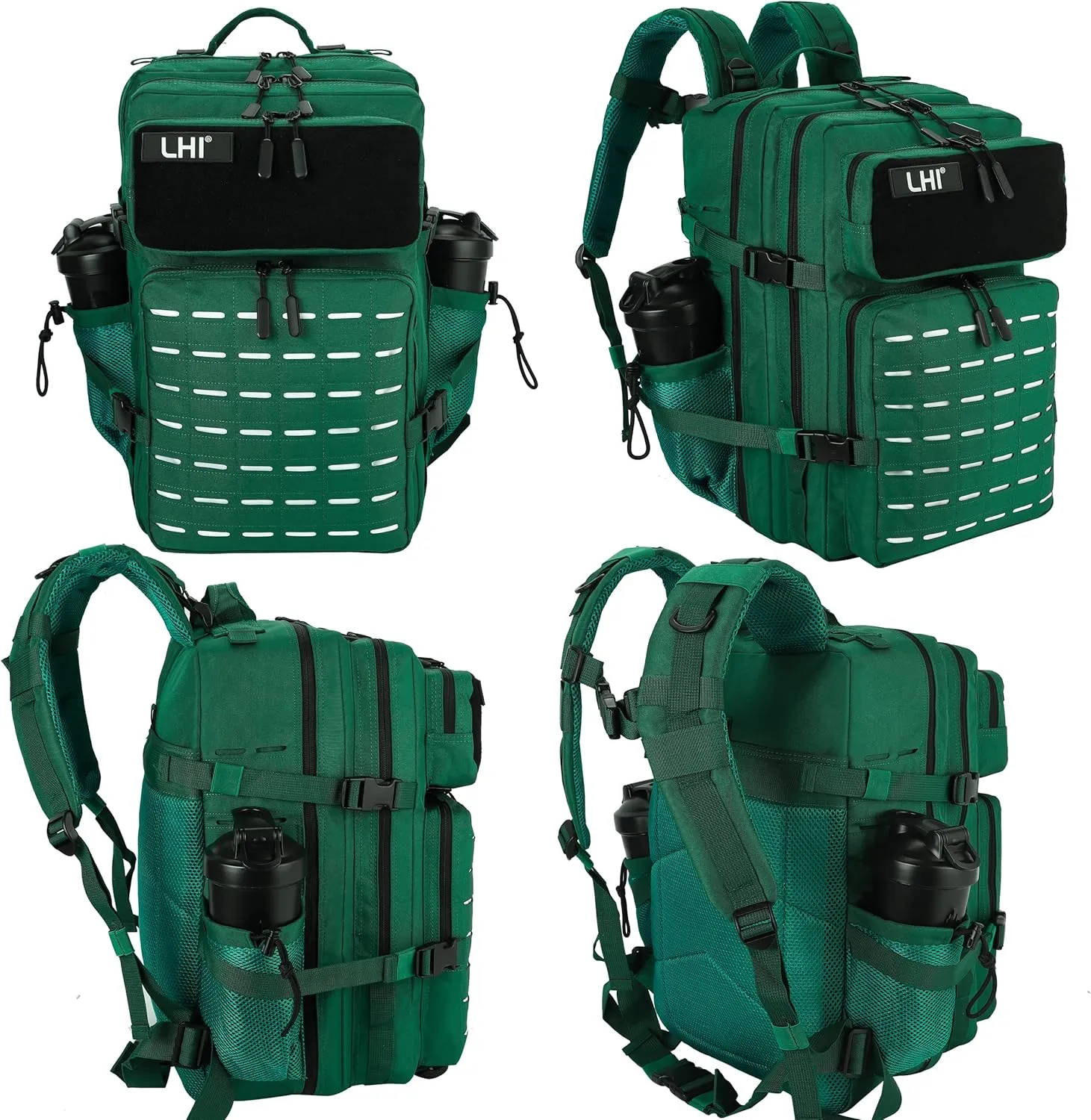 LHI Tactical Military Backpack for Men 25L/45L Large Molle Army Assault Pack 3 Day Hiking Rucksack With Bottle Holder