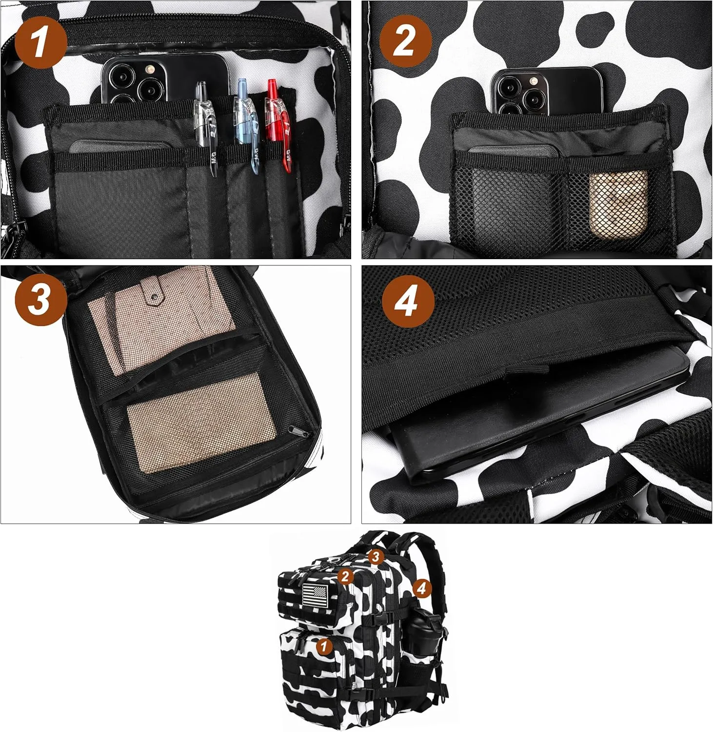 LHI Tactical Military Backpack for Men and Women 25L/35L Army Assault Pack Bag Small Rucksack with Bottle Holder
