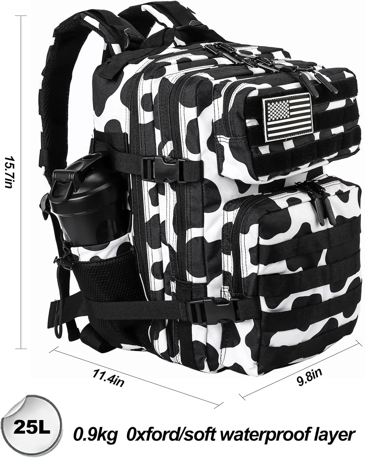 LHI Tactical Military Backpack for Men and Women 25L/35L Army Assault Pack Bag Small Rucksack with Bottle Holder