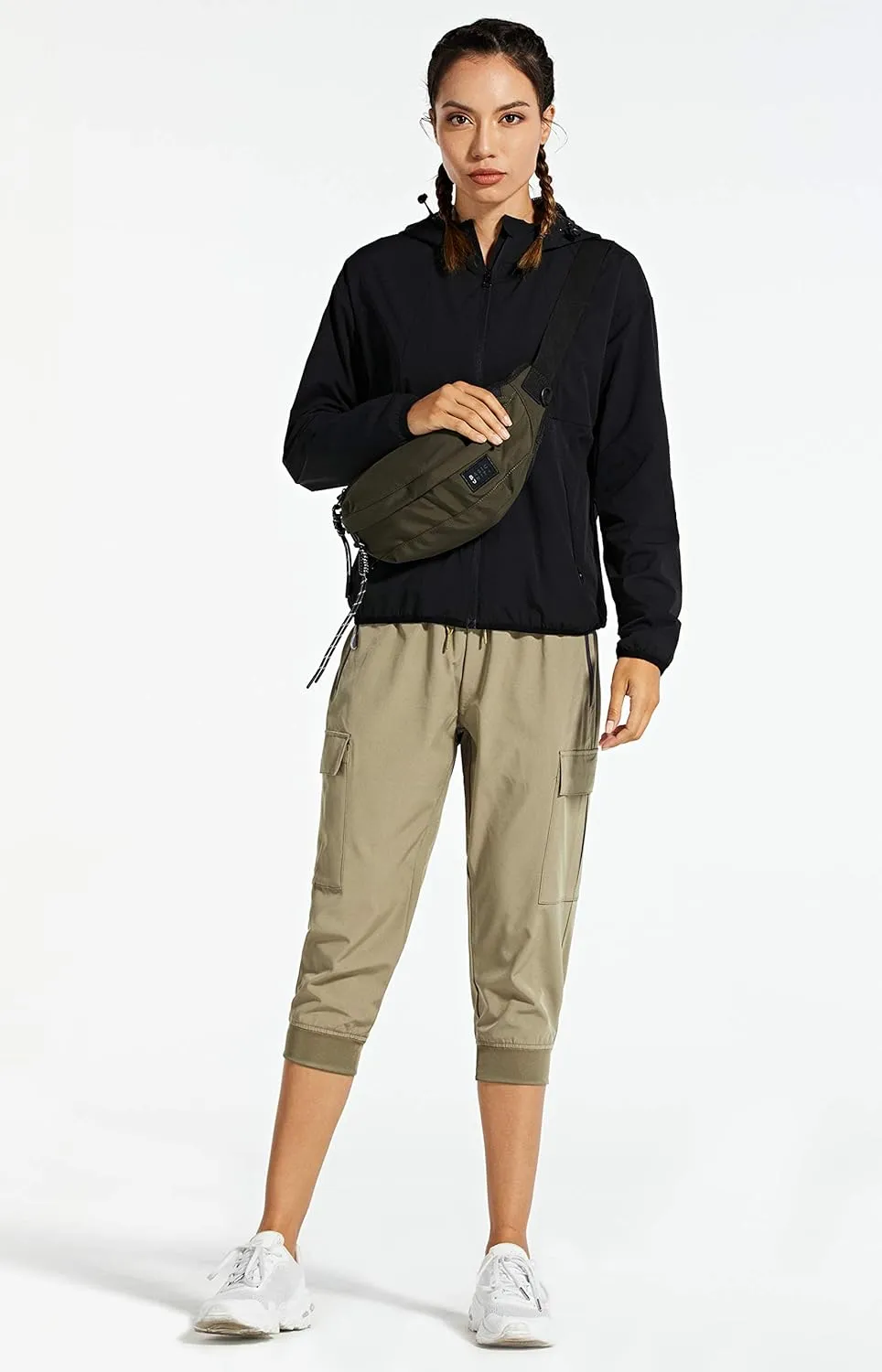 Libin Women's Cargo Capri Pants Hiking Cropped Pants Lightweight Quick Dry Joggers Athletic Workout Casual Outdoor Shorts