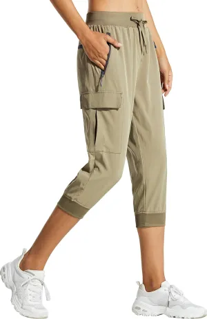 Libin Women's Cargo Capri Pants Hiking Cropped Pants Lightweight Quick Dry Joggers Athletic Workout Casual Outdoor Shorts