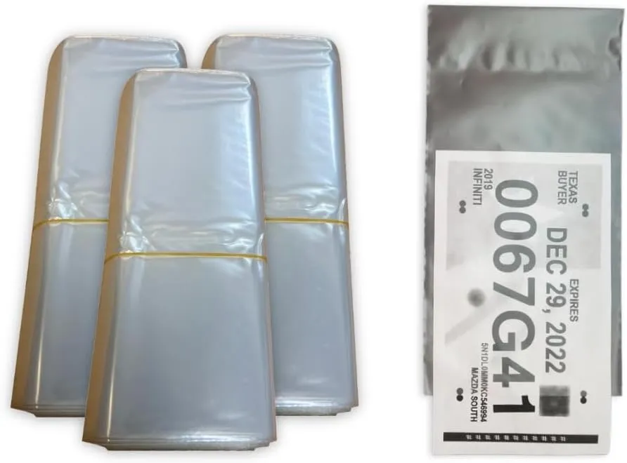 License Plate Temporary Tag Plastic Bags (300 Bags Total) (3 Pack)