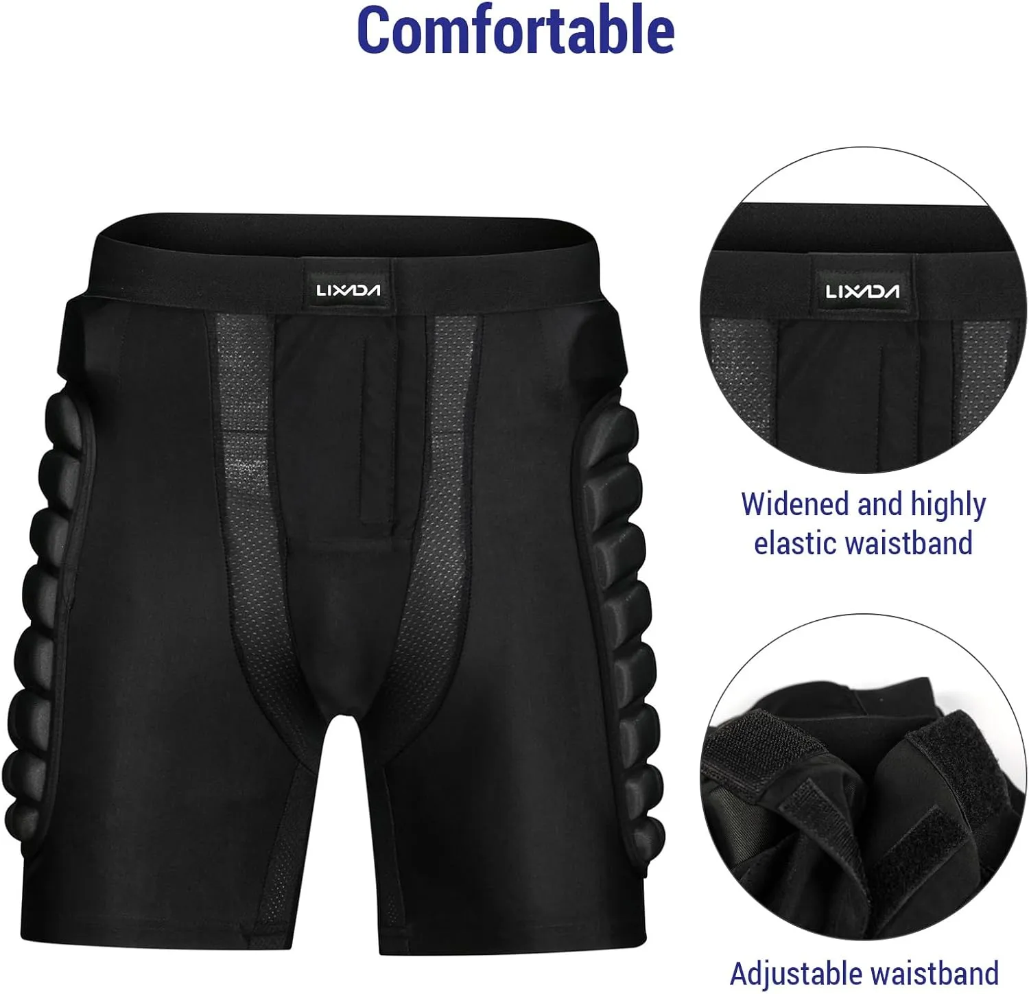 Lixada 3D Padded Shorts Protective Padded Shorts Hip Protection Pads Shorts Hip Pads 3D EVA for Snowboard Skate Ski