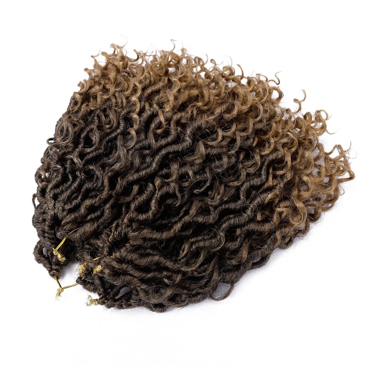 LIYATE Goddess Locs Crochet Hair 12 Inch 6 Packs Faux Locs Crochet Hair for Black Women Pre Looped Soft River Locs Crochet Braids with Curly Hair Bohemian Hippie Locs Hair Extensions(T1B/27)