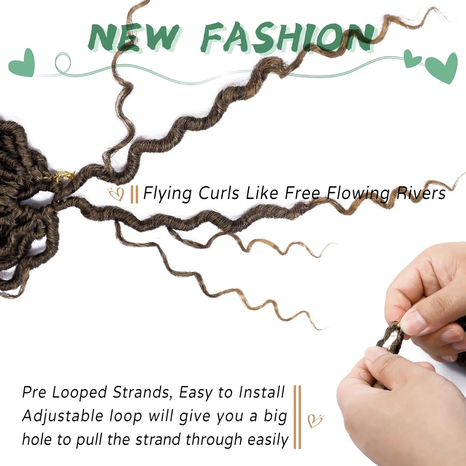 LIYATE Goddess Locs Crochet Hair 12 Inch 6 Packs Faux Locs Crochet Hair for Black Women Pre Looped Soft River Locs Crochet Braids with Curly Hair Bohemian Hippie Locs Hair Extensions(T1B/27)