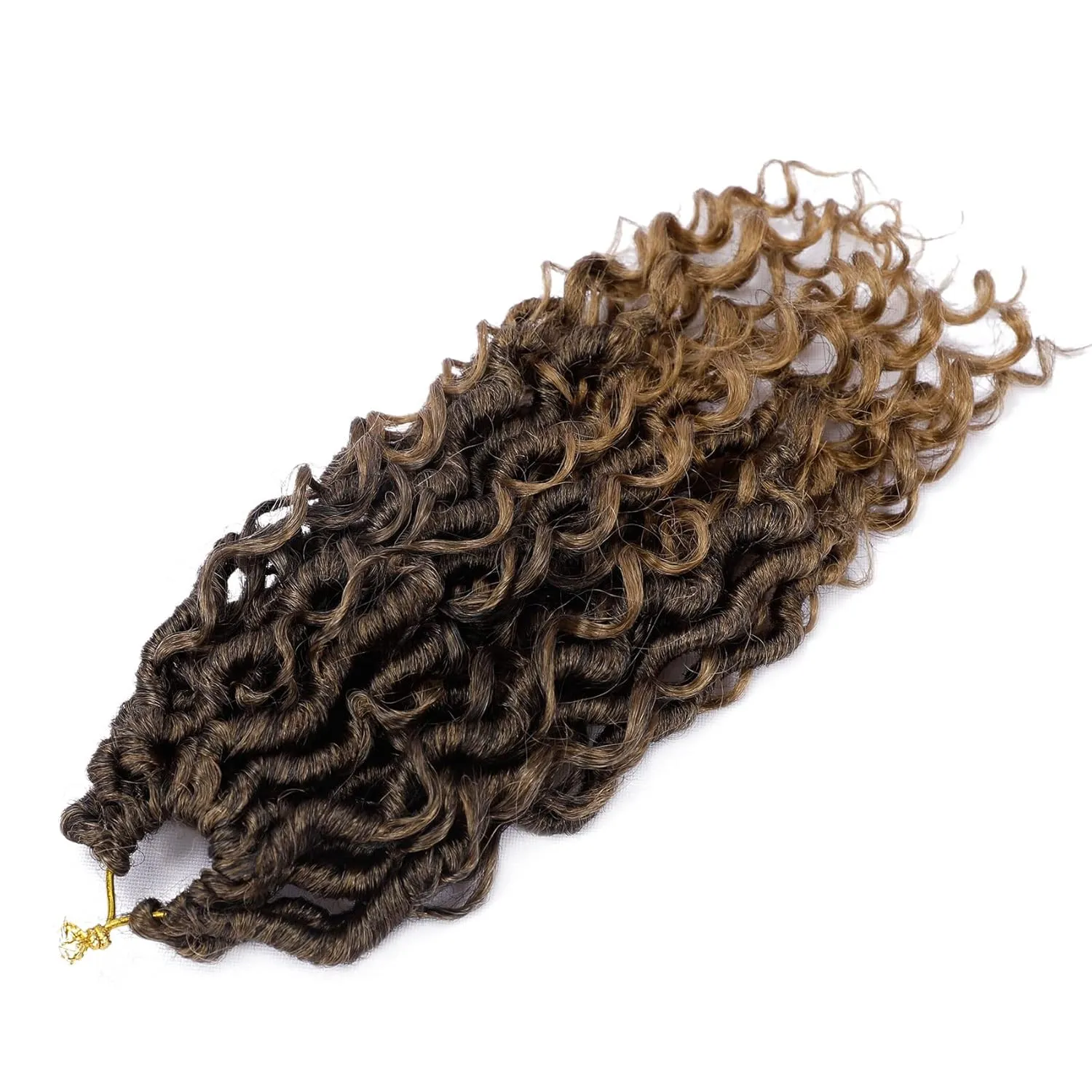 LIYATE Goddess Locs Crochet Hair 12 Inch 6 Packs Faux Locs Crochet Hair for Black Women Pre Looped Soft River Locs Crochet Braids with Curly Hair Bohemian Hippie Locs Hair Extensions(T1B/27)