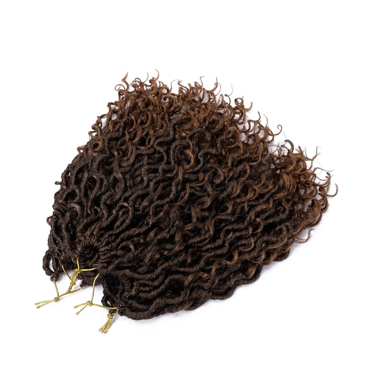 LIYATE Goddess Locs Crochet Hair 12 Inch 6 Packs Faux Locs Crochet Hair for Black Women Pre Looped Soft River Locs Crochet Braids with Curly Hair Bohemian Hippie Locs Hair Extensions(T1B/30)