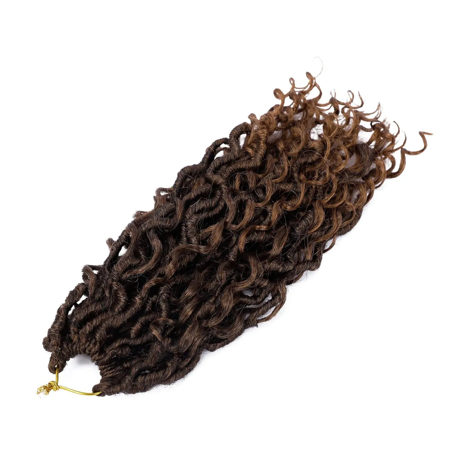 LIYATE Goddess Locs Crochet Hair 12 Inch 6 Packs Faux Locs Crochet Hair for Black Women Pre Looped Soft River Locs Crochet Braids with Curly Hair Bohemian Hippie Locs Hair Extensions(T1B/30)