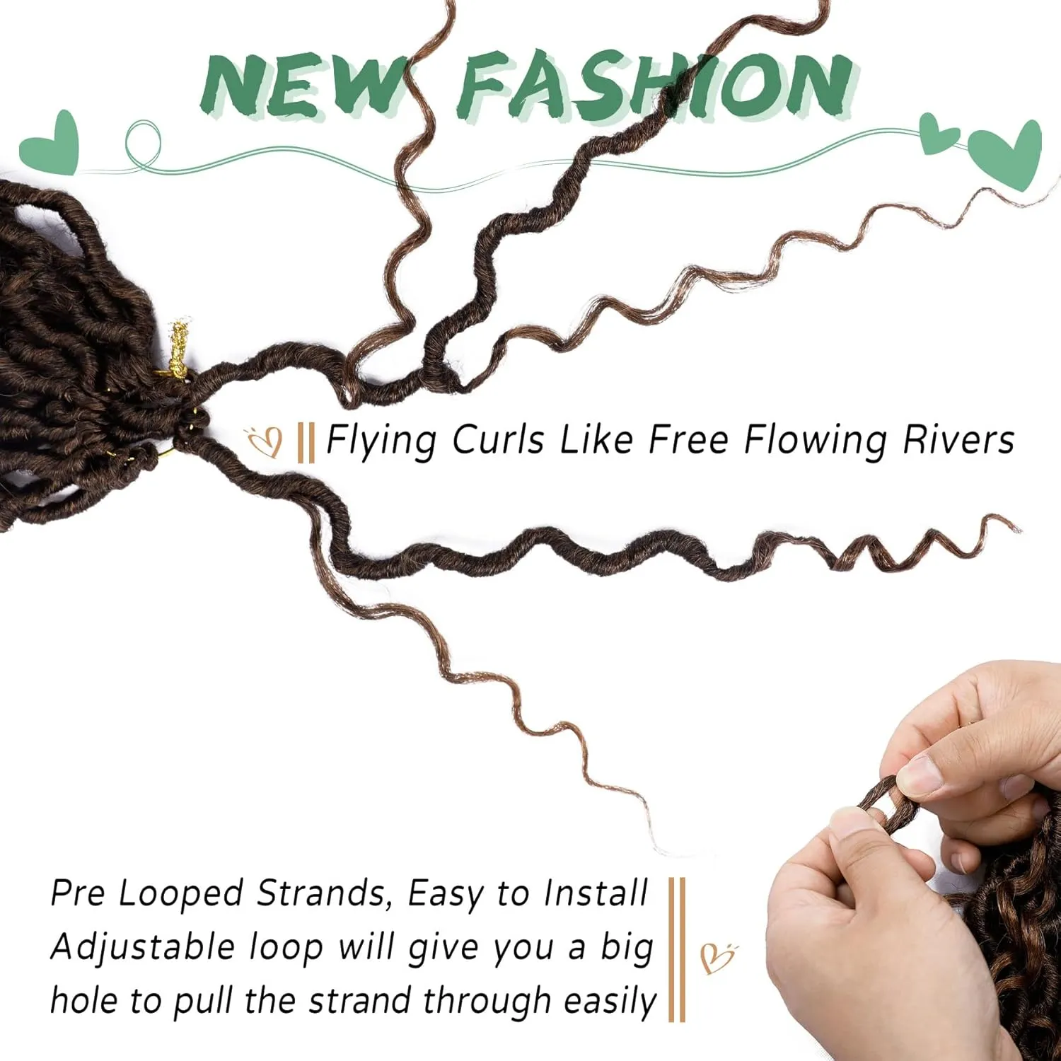 LIYATE Goddess Locs Crochet Hair 12 Inch 6 Packs Faux Locs Crochet Hair for Black Women Pre Looped Soft River Locs Crochet Braids with Curly Hair Bohemian Hippie Locs Hair Extensions(T1B/30)