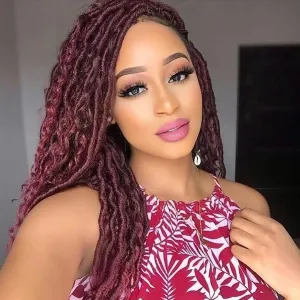 LIYATE Goddess Locs Crochet Hair 12 Inch 6 Packs Faux Locs Crochet Hair for Black Women Pre Looped Soft River Locs Crochet Braids with Curly Hair Bohemian Hippie Locs Hair Extensions(T1B/Bug)
