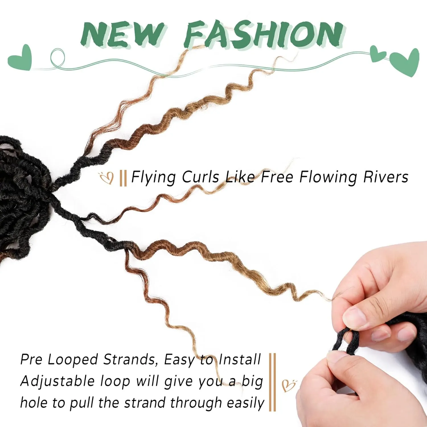 LIYATE Goddess Locs Crochet Hair 12 Inch 6 Packs Faux Locs Crochet Hair for Black Women Pre Looped Soft River Locs Crochet Braids with Curly Hair Boho Hippie Locs Hair Extensions(T1B/30/27)