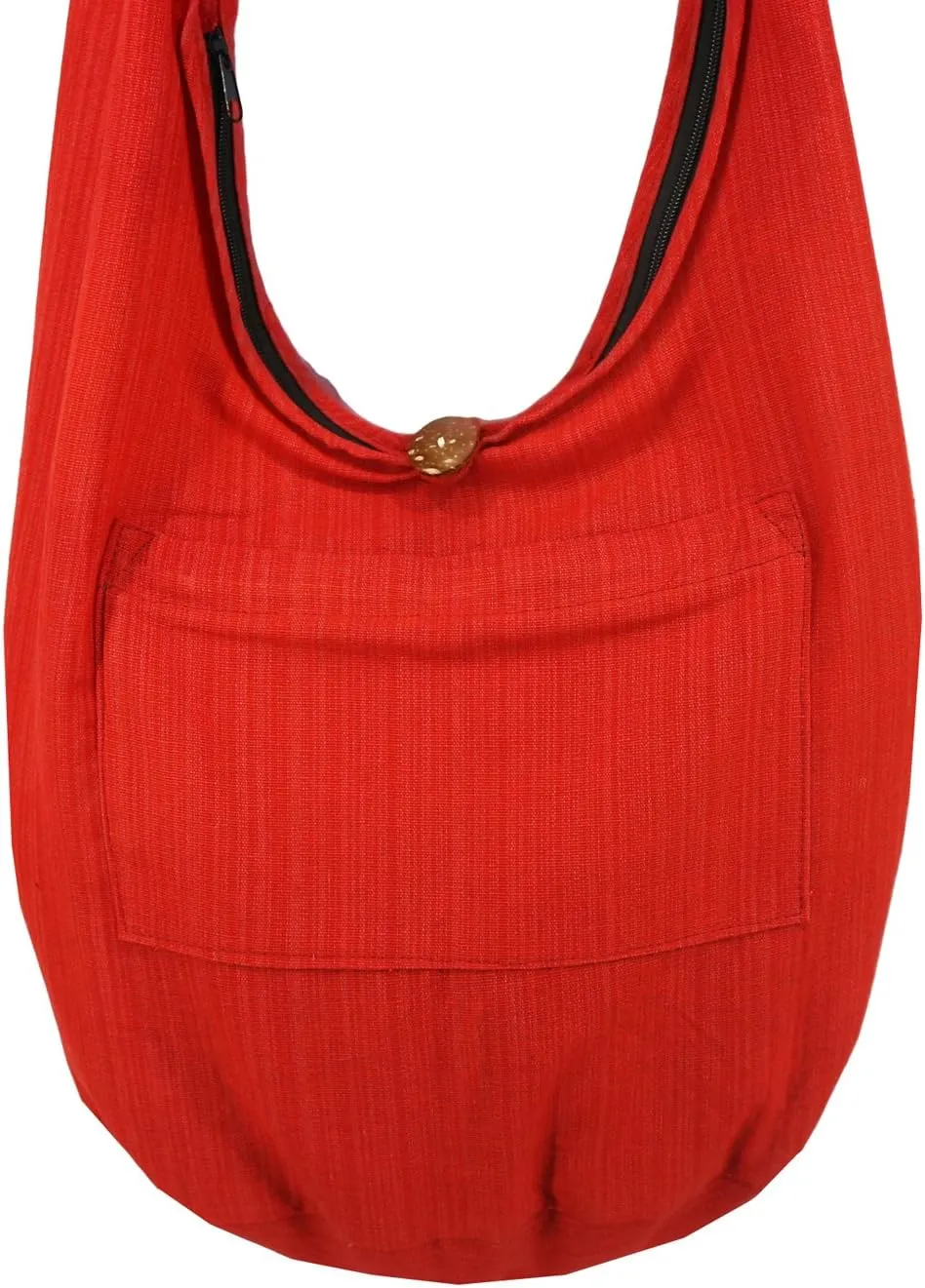 Lovely Creations Hobo Bohemian Sling Crossbody Shoulder Bag Hippie Gypsy Zip on Top Bag and Front Pocket