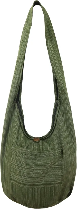 Lovely Creations Hobo Bohemian Sling Crossbody Shoulder Bag Hippie Gypsy Zip on Top Bag and Front Pocket