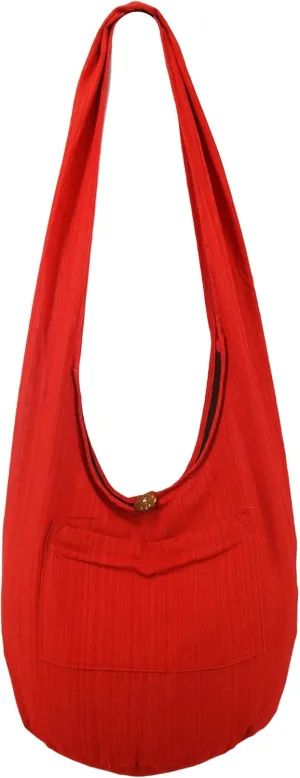 Lovely Creations Hobo Bohemian Sling Crossbody Shoulder Bag Hippie Gypsy Zip on Top Bag and Front Pocket