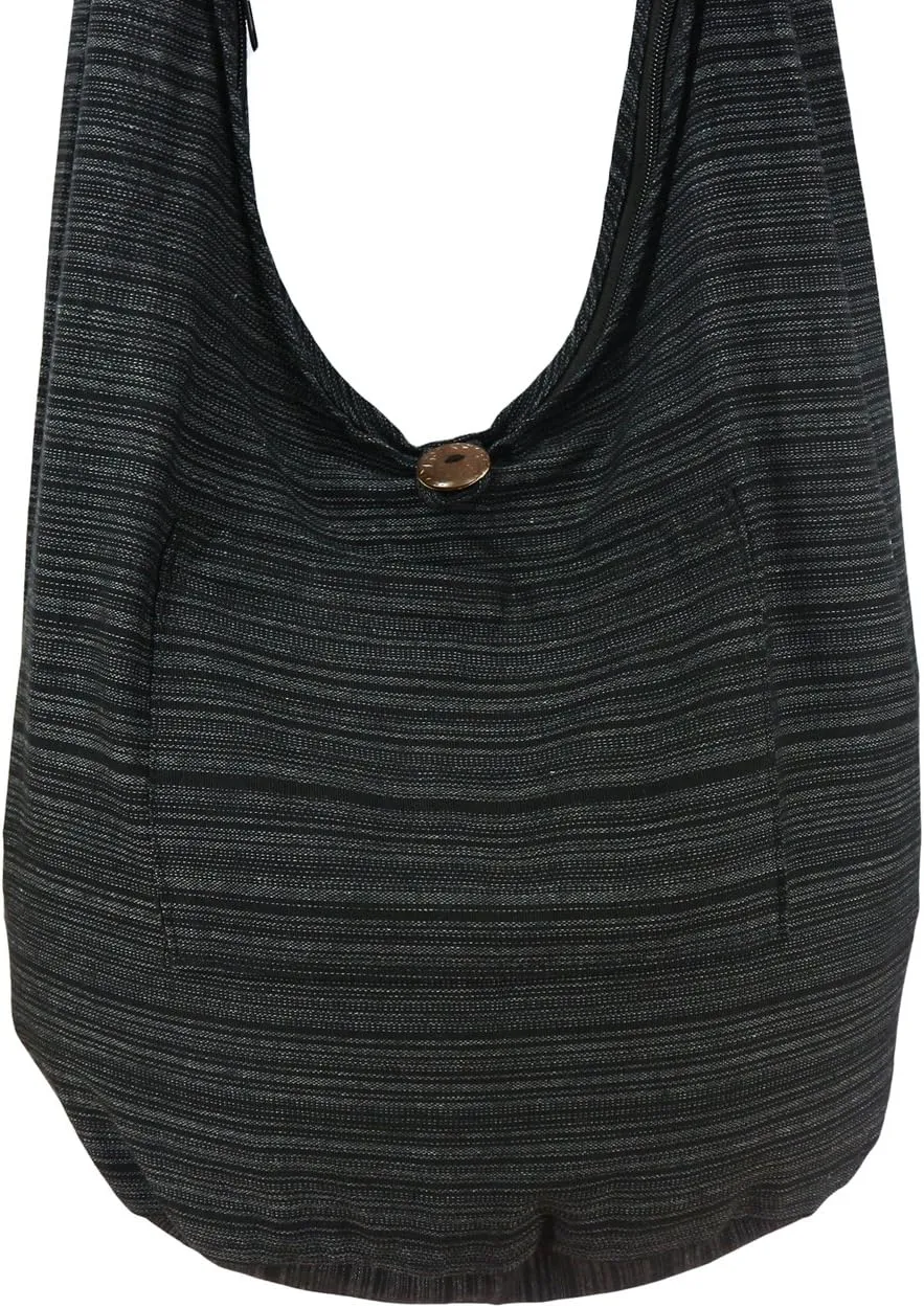 Lovely Creations Hobo Bohemian Sling Crossbody Shoulder Bag Hippie Gypsy Zip on Top Bag and Front Pocket