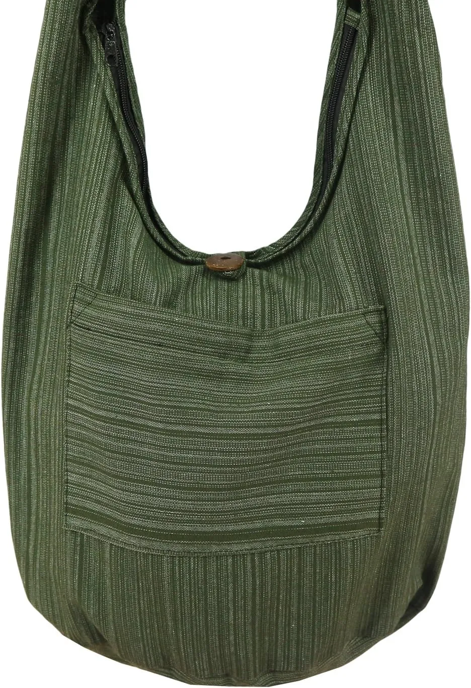 Lovely Creations Hobo Bohemian Sling Crossbody Shoulder Bag Hippie Gypsy Zip on Top Bag and Front Pocket