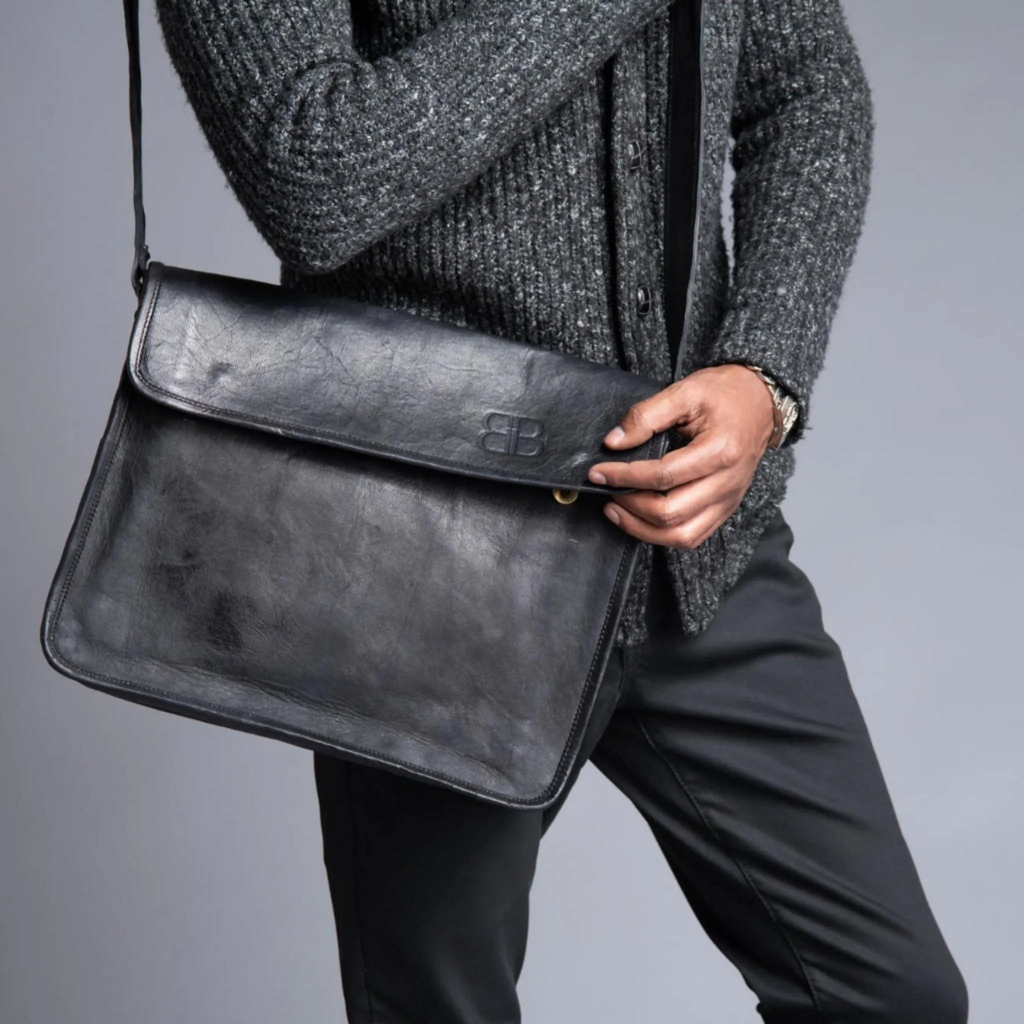 Lovette Leather Messenger Bag