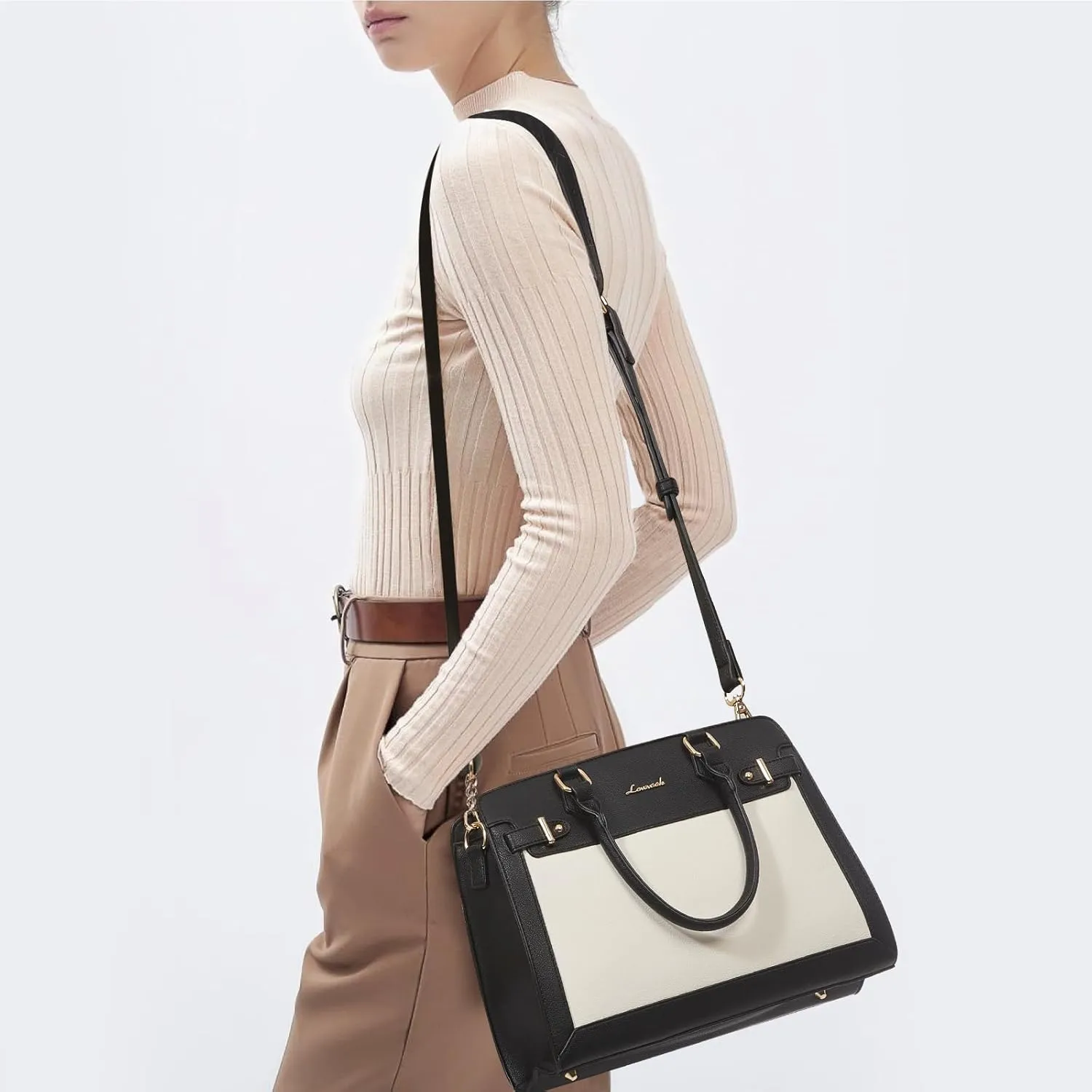 LOVEVOOK Purses and Handbags for Women, Tote Shoulder Bag Satchel Black Purse and PU Leather Top Handle for ladies