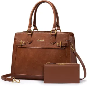 LOVEVOOK Purses and Handbags for Women, Tote Shoulder Bag Satchel Black Purse and PU Leather Top Handle for ladies