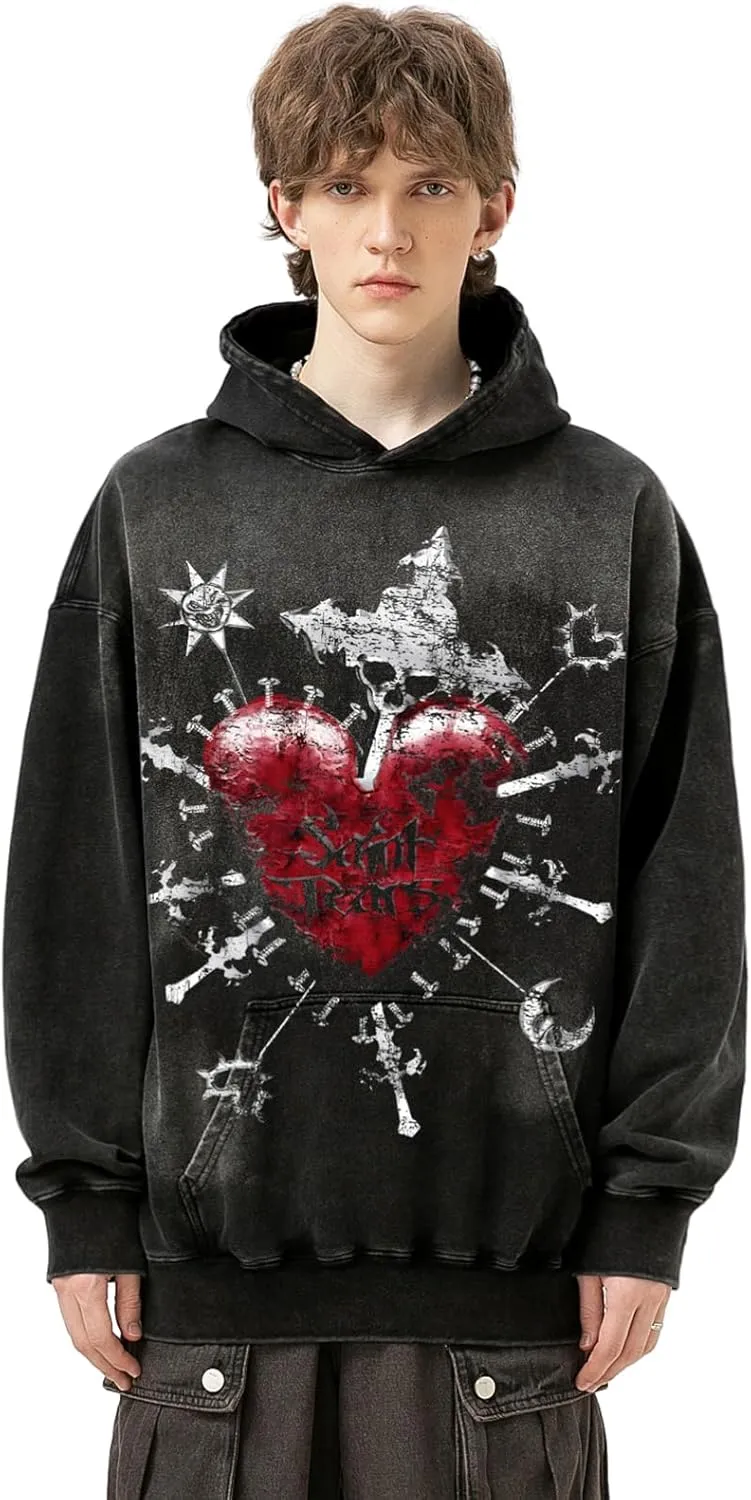 Lucky I See Ghosts Hoodie KY West Hoodie Men's Vintage Graphic Hip Hop Pullover Heavyweight Hoodies